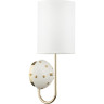 Бра ODEON LIGHT POLLEN MODERN ODL_EX24 43 E14 1*40W металл керамика ткань, золотой молочный белый 5423/1W